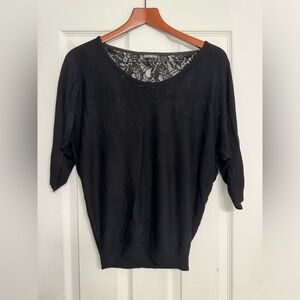 Express Three Quarter Sleeve Sweater with lace back